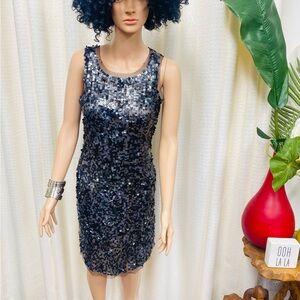 Sequin Sleeveless Dark Grey Dress